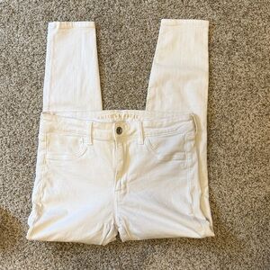 American Eagle Outfitters Cream Jeans Overalls